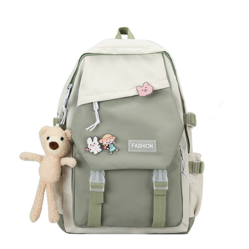 Wholesale 2023 Spliced Diagonal Label Nylon Backpack